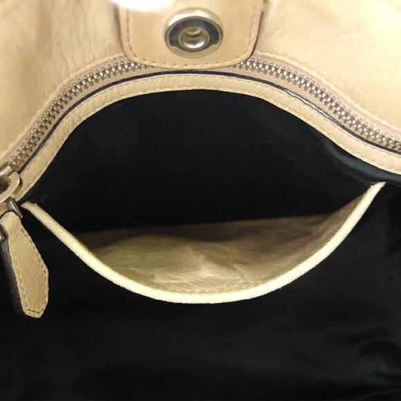 MIU MIU 2WAY shoulder bag logo beige leather Authentic USED T20115 - Picture 9 of 10